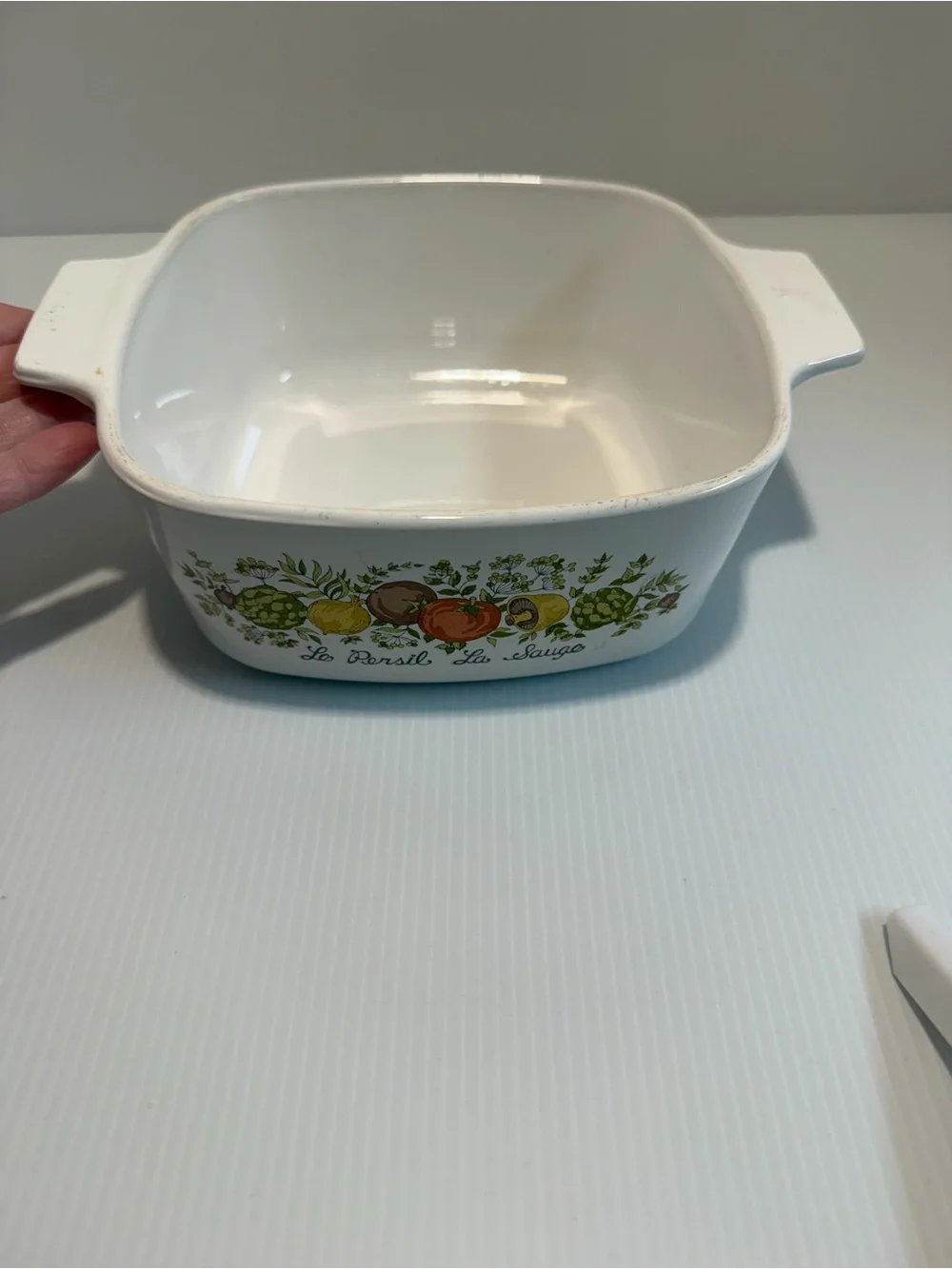 Vintage CorningWare 1.5 Quart Square Baker Casserole Dish, Spice of Life No Lid